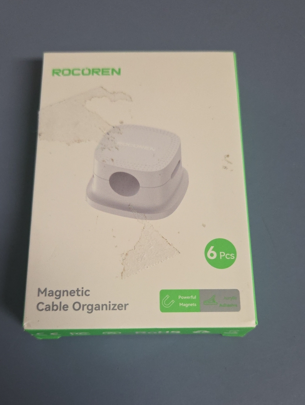 White Magnetic Cable Organizer - 6 Pack - Picture 1 of 2